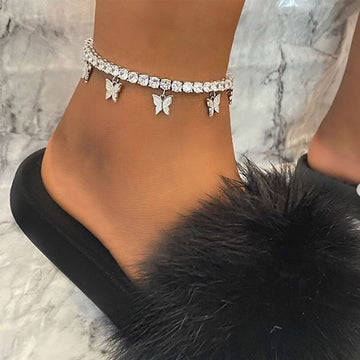 ashion Crystal Anklet For Women Foot Jewelry Summer Beach Barefoot Bracelet Ankle On Leg Strap Bohemian Jewelry Accessories daiiibabyyy